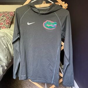 Nike Gray Long Sleeve Hoodie with Gator Logo